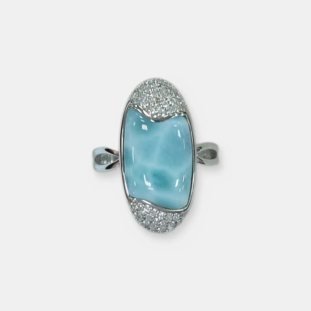 Серебряное кольцо с ларимаром
